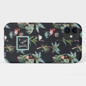 Waterverf palmpatroon | Voeg je Initiaal toe Case-Mate iPhone Case (Achterkant (horizontaal))
