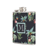 Waterverf palmpatroon | Voeg je Initiaal toe Heupfles (Links)