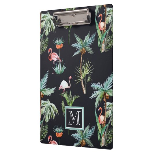 Waterverf palmpatroon | Voeg je Initiaal toe Klembord (Links)