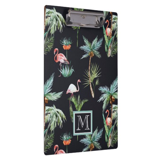 Waterverf palmpatroon | Voeg je Initiaal toe Klembord (Rechts)
