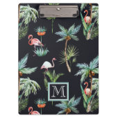 Waterverf palmpatroon | Voeg je Initiaal toe Klembord (Voorkant)