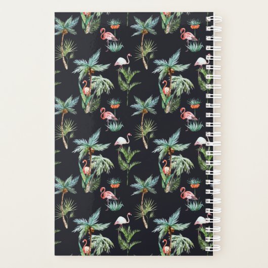 Waterverf palmpatroon | Voeg je Initiaal toe Planner (Achterkant)