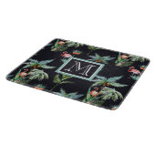 Waterverf palmpatroon | Voeg je Initiaal toe Snijplank (Hoek)