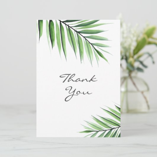 Waterverf Palms Bedankkaart (Staand voorkant)