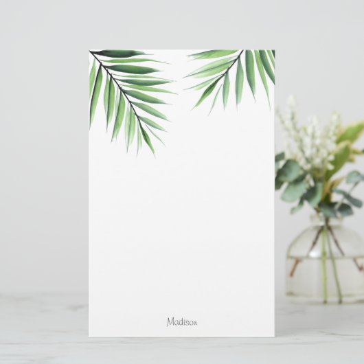 Waterverf Palms Briefpapier (Staand voorkant)