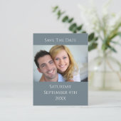 Waterverf Palms en Slate Wedding Aankondigingskaart (Staand voorkant)