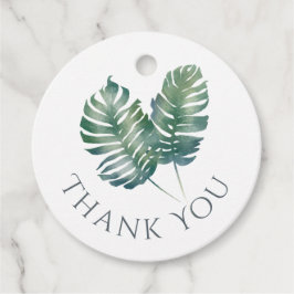 Waterverf Palms en Slate Wedding Bedankjes Labels