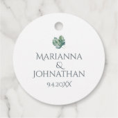 Waterverf Palms en Slate Wedding Bedankjes Labels (Achterkant)