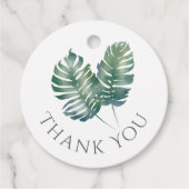 Waterverf Palms en Slate Wedding Bedankjes Labels (Voorkant)