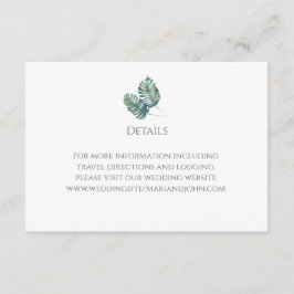 Waterverf Palms en Slate Wedding Informatiekaartje