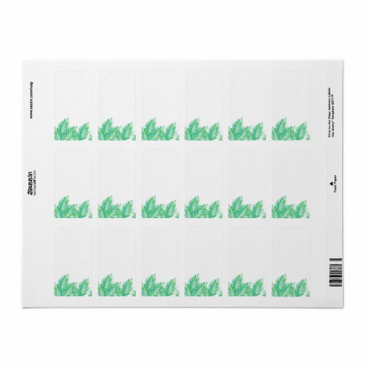 Waterverf Palms Etiket (Full Sheet)