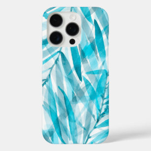 Waterverf Palms Hawaiian Tropical in Turquoise iPhone 16 Pro Hoesje