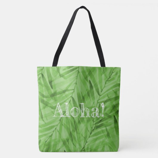 Waterverf Palms Hawaiian Tropisch Omkeerbaar Tote Bag (Voorkant)