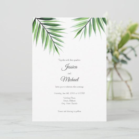 Waterverf Palms Kaart (Staand voorkant)