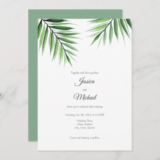 Waterverf Palms Kaart (Voorkant / Achterkant)