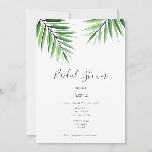 "Waterverf Palms" Kaart (Voorkant)