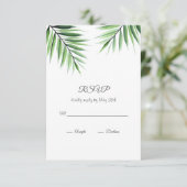 Waterverf Palms RSVP Kaartje (Staand voorkant)