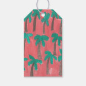 Waterverf palmstructuurpatroon cadeaulabel (Voorkant)