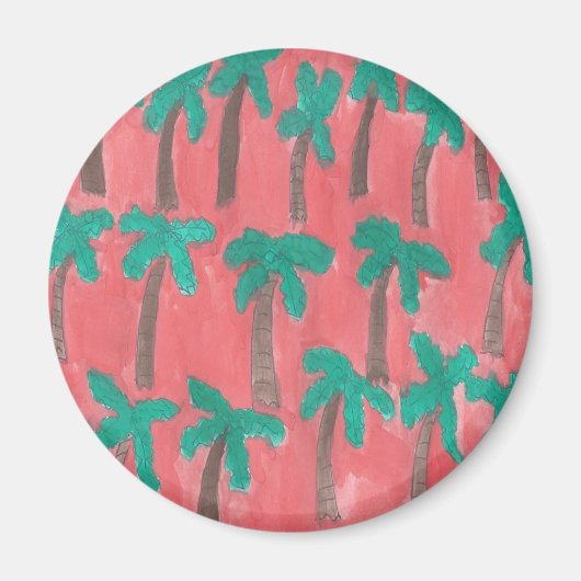 Waterverf palmstructuurpatroon magneet (Voorkant)