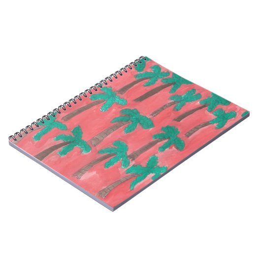 Waterverf palmstructuurpatroon notitieboek (Linkerzijde)