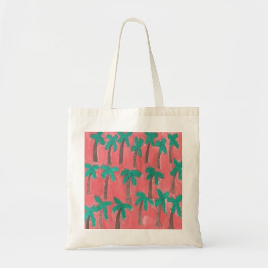 Waterverf palmstructuurpatroon tote bag (Voorkant)