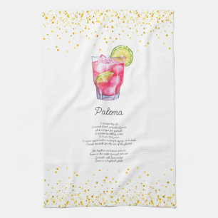 Waterverf Paloma aangepaste Drink recept Theedoek