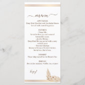 Waterverf Pampa Grass Wedding Menu (Voorkant)