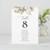 Waterverf Pampas Bloem Tafelnummer (Staand voorkant)