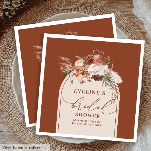 Waterverf Pampas Bloemen Servetten voor Bruidsfees