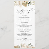 waterverf pampas bloemenbruiloft menu (Voorkant)