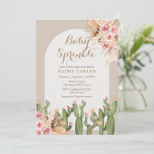 Waterverf pampas gras en Cactus Baby Sprinkle Kaart (Staand voorkant)