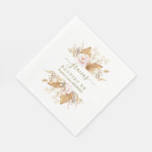 Waterverf Pampas Gras Roze Bloemen Bautizo Servet (Hoek)