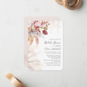 Waterverf Pampas Grass Boho Vrijgezellenfeest Notitiekaartje (Voorkant / Achterkant in situ)