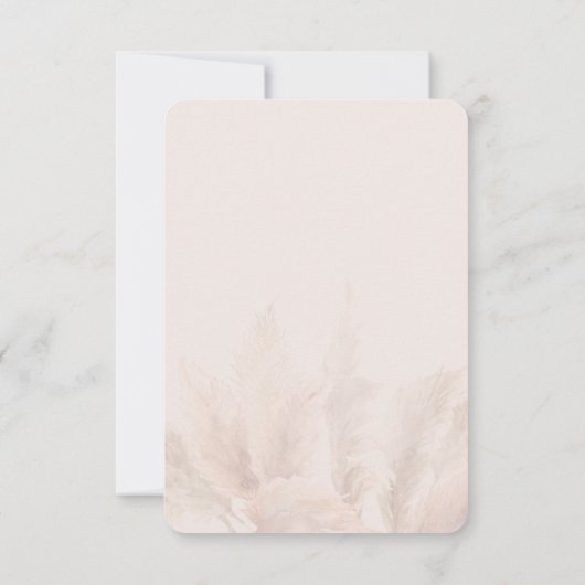 Waterverf Pampas Grass Boho Vrijgezellenfeest Notitiekaartje (Achterkant)