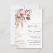 Waterverf Pampas Grass Boho Vrijgezellenfeest Notitiekaartje (Voorkant)