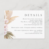 Waterverf Pampas Grass & Flowers Boho Wedding Informatiekaartje (Voorkant)