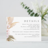 Waterverf Pampas Grass & Flowers Boho Wedding Informatiekaartje (Staand voorkant)