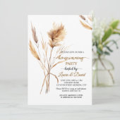 Waterverf Pampas Grass Housewarming Party Kaart (Staand voorkant)
