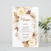 Waterverf Pampas Grass Ivoor Bloemen Verjaardagsme (Staand voorkant)