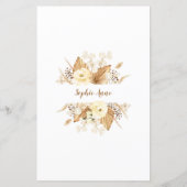 Waterverf Pampas Grass Ivoor Bloemen Verjaardagsme (Achterkant)