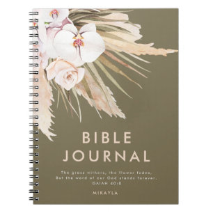 Waterverf Pampas Grass Personalized Bible Journal Notitieboek