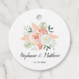 Waterverf Pampas Grass Rozen Foliage Bruiloft Bedankjes Labels
