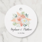 Waterverf Pampas Grass Rozen Foliage Bruiloft Bedankjes Labels (Voorkant)