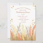 Waterverf Pampas Grass & Rustieke Boho Thanksgivin Kaart (Voorkant)