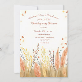 Waterverf Pampas Grass & Rustieke Boho Thanksgivin Kaart