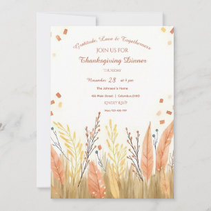 Waterverf Pampas Grass & Rustieke Boho Thanksgivin Kaart