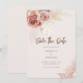 Waterverf Pampas Grass Script Wedding Save The Date (Voorkant / Achterkant)