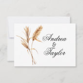 Waterverf Pampas Grass Trouwlied Verzoek RSVP Kaartje (Voorkant)