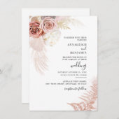 Waterverf Pampas Grass Waterverf bruiloft Kaart (Voorkant / Achterkant)