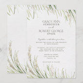 Waterverf Pampas Grass Wedding Uitnodiging (Voorkant / Achterkant)
